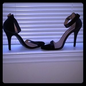 Navy Blue Velvet Heels